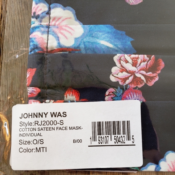 Johnny Was Floral Cotton Face Mask - Picture 3 of 8